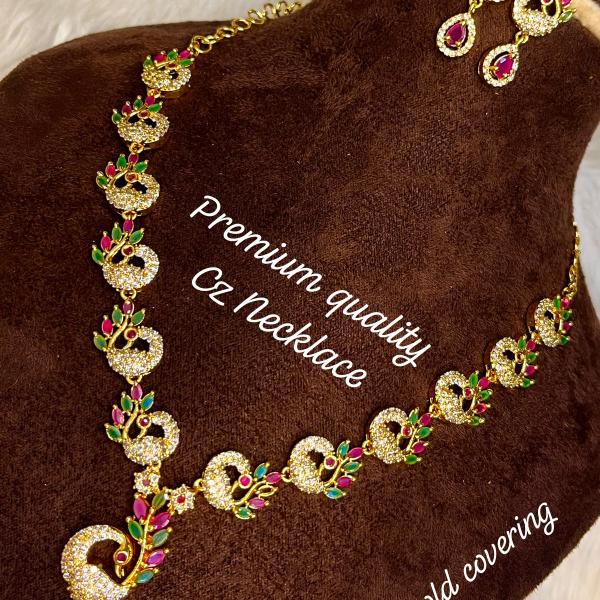 Peacock model CZ Necklace